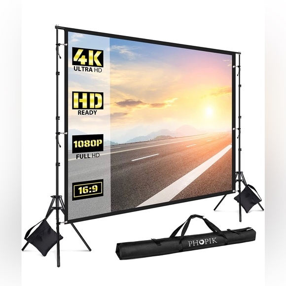 phopik Other Projector Screen With Stand 2 Inch Portable Indoor Outdoor Projector Screen